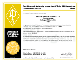 API 6D Certificate